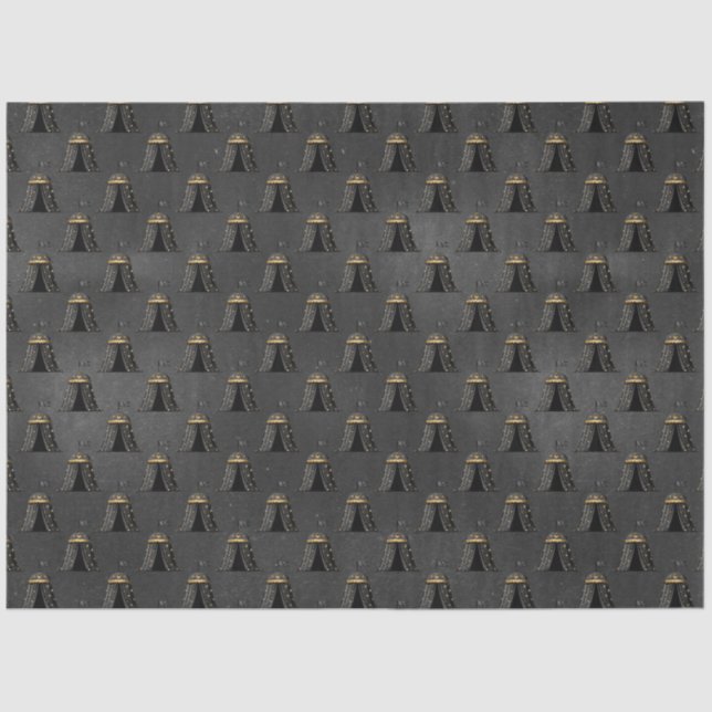 Papel De Seda Série Circus preto e Dourado Design 1 (Frente )