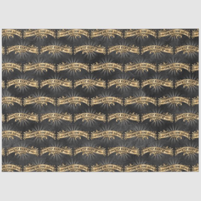 Papel De Seda Série Circus preto e Dourado Design 3 (Frente )