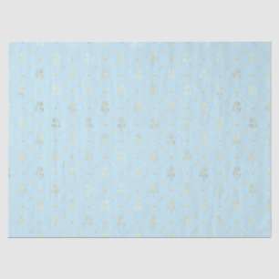 Papel De Seda Série de Abelhas Azul e Dourado Design #4