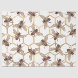 Papel De Seda Série de Abelhas Rosa Vermelha Design 51