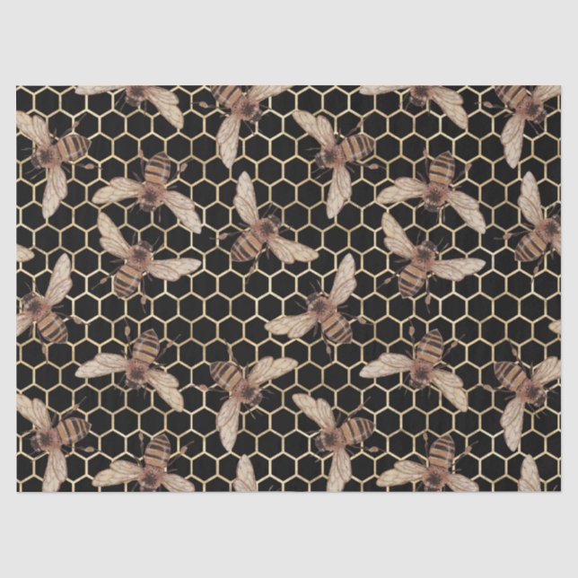Papel De Seda Série de Abelhas Rosa Vermelha Design 53 (Frente )
