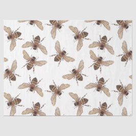 Papel De Seda Série de Abelhas Rosa Vermelha Design 56