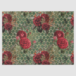Papel De Seda Série de Abelhas Rosa Vermelha Design 58