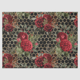 Papel De Seda Série de Abelhas Rosa Vermelha Design 60