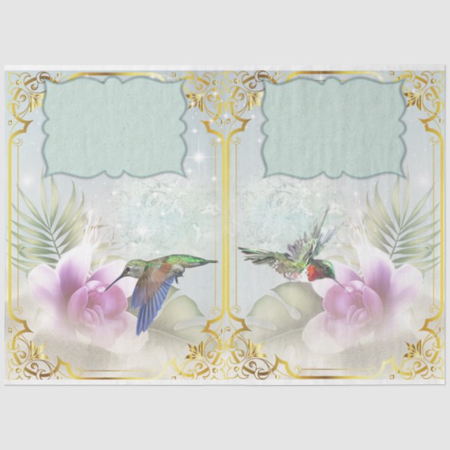 Papel De Seda Série de Beija-flores Projeto 6 (Frente )