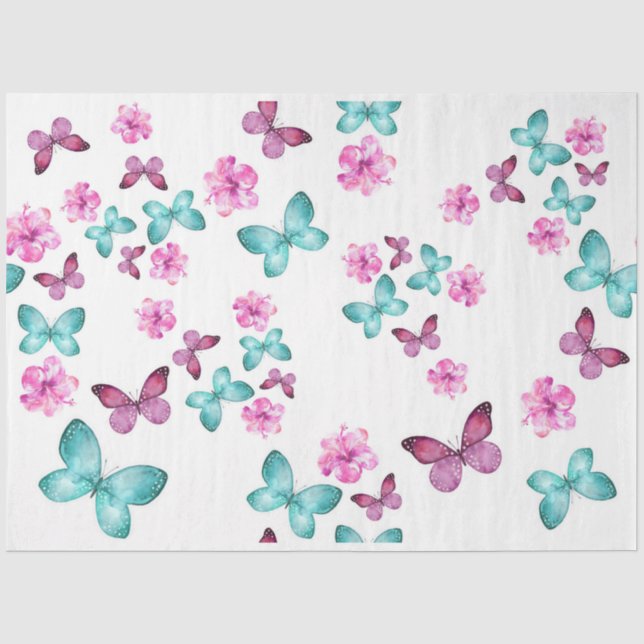 Papel De Seda Série de Borboletas Design 1 (Frente )