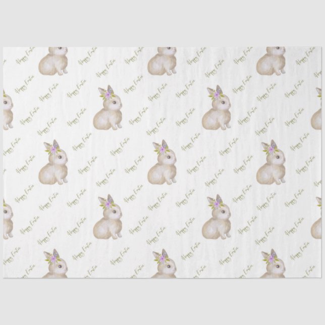 Papel De Seda Série de Coelhinho da Páscoa Fofa Design 4 (Frente )