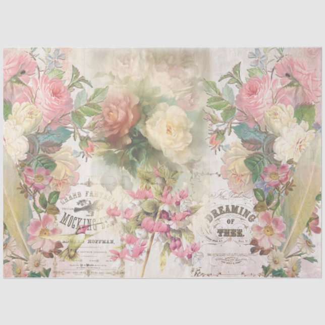 Papel De Seda Série de Colagem Shabby Chic Design 5 (Frente )