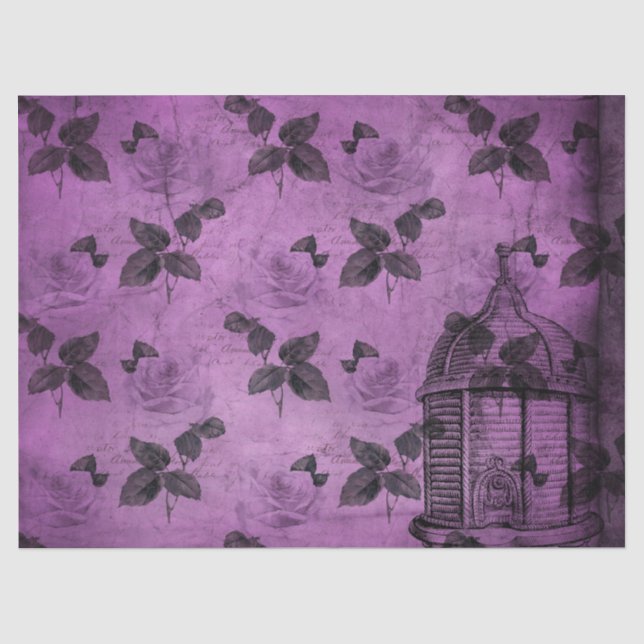 Papel De Seda Série de Design Abelha Roxa 8 (Frente )