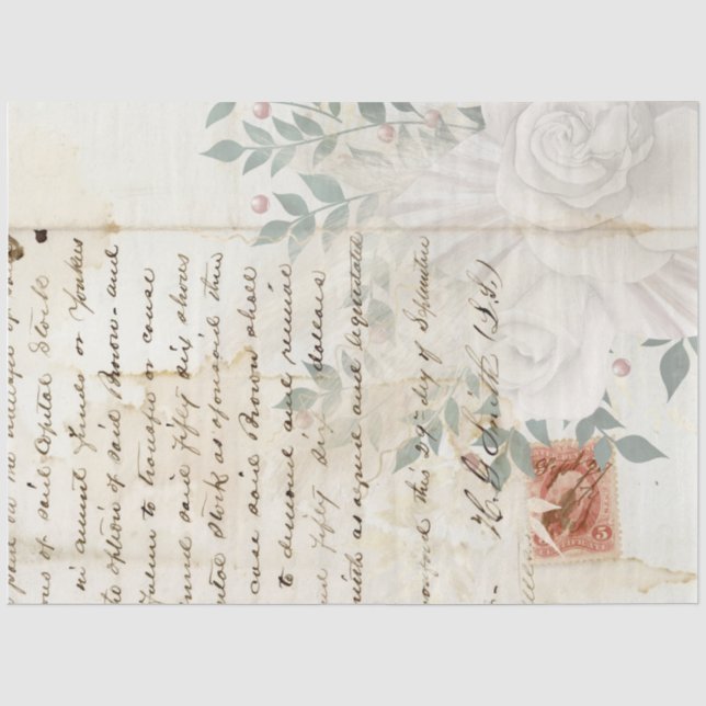 Papel De Seda Série de Design Boho Floral Ephemera #2 (Frente )