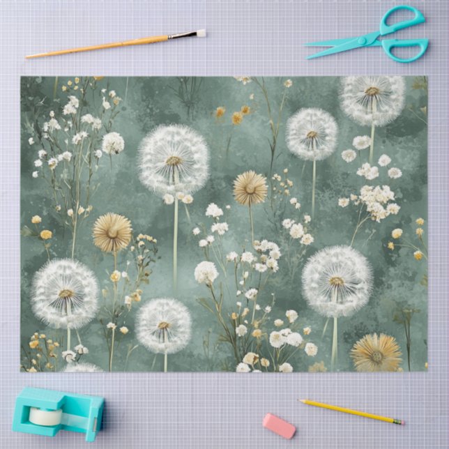Papel De Seda Série de Design Dandelion #1 (Arte )