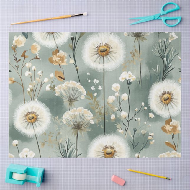 Papel De Seda Série de Design Dandelion #4 (Arte )