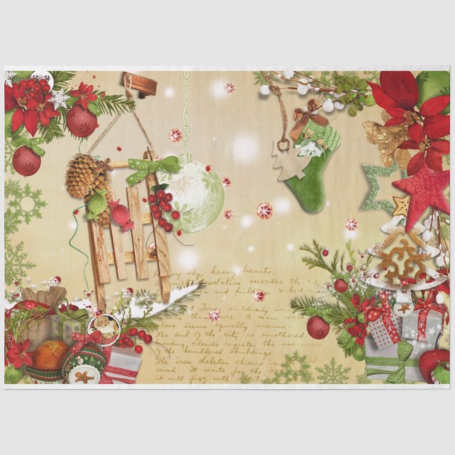 Papel De Seda Série de Design de Bagas de Natal 5 (Frente )