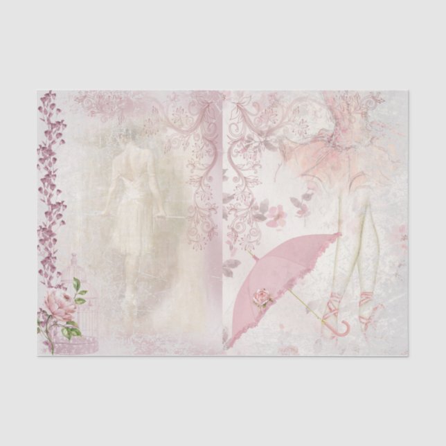 Papel De Seda Série de Design de Bailarina Romântica 6 (Frente )