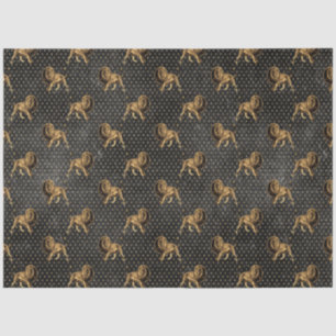 Papel De Seda Série de Design de Circo Preto e Dourado 4