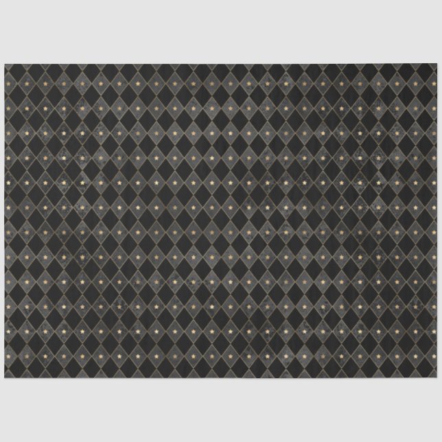 Papel De Seda Série de Design de Circo Preto e Dourado 8 (Frente )