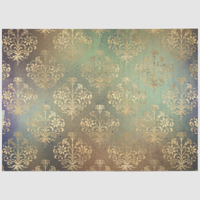 Papel De Seda Série de Design de Efêmeras Damask #18 (Frente )