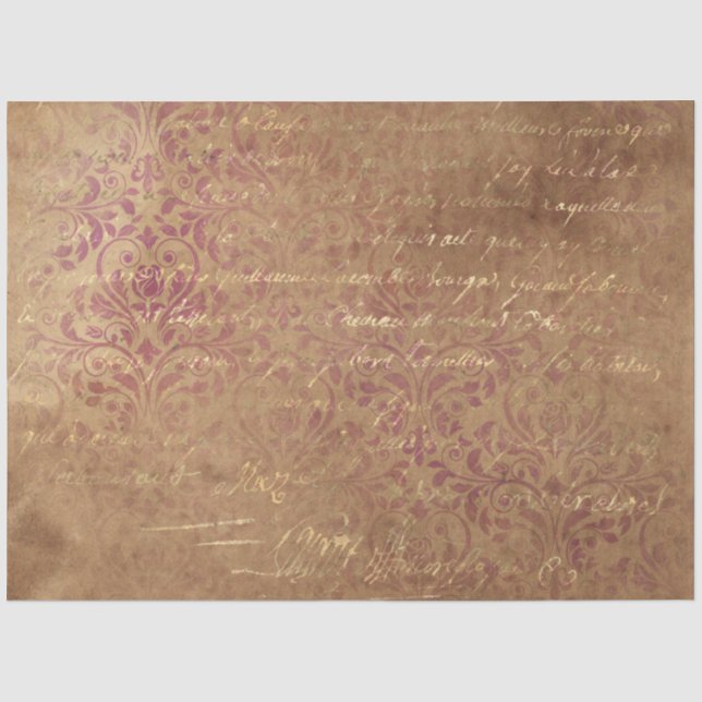 Papel De Seda Série de Design de Efêmeras Damask #2 (Frente )