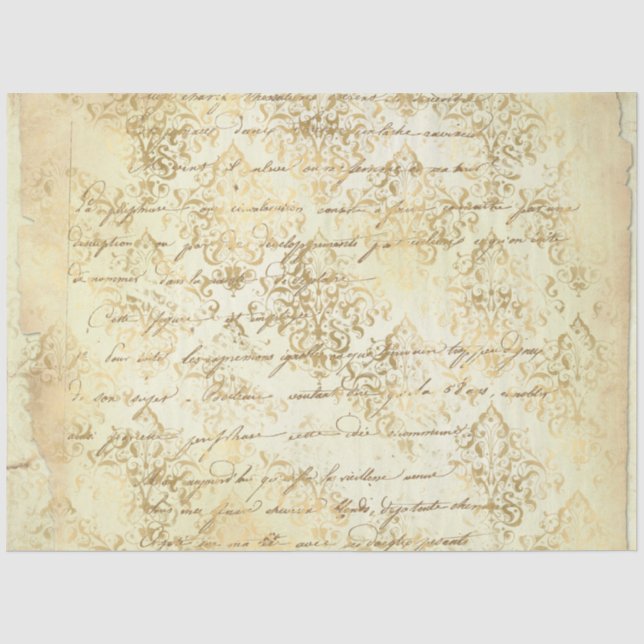 Papel De Seda Série de Design de Efêmeras Damask #4 (Frente )