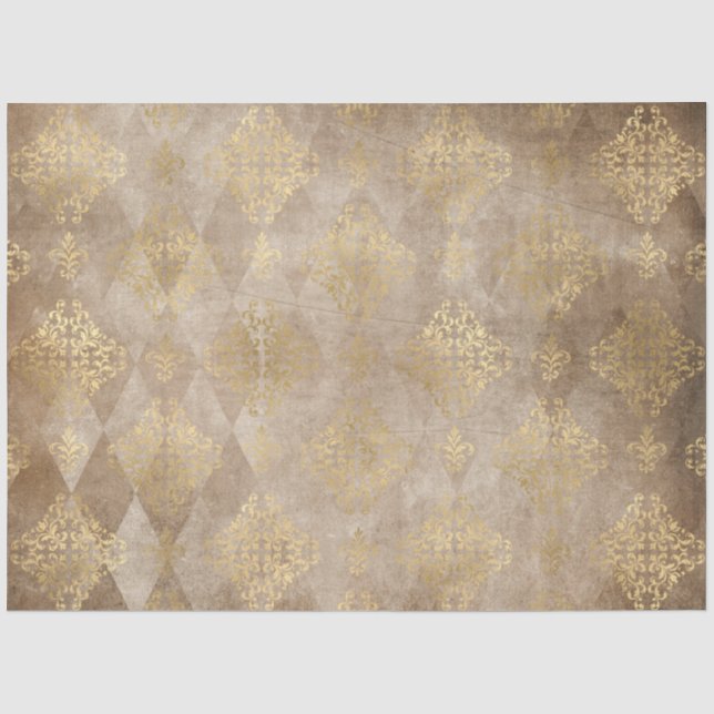 Papel De Seda Série de Design de Efêmeras Damask #5 (Frente )