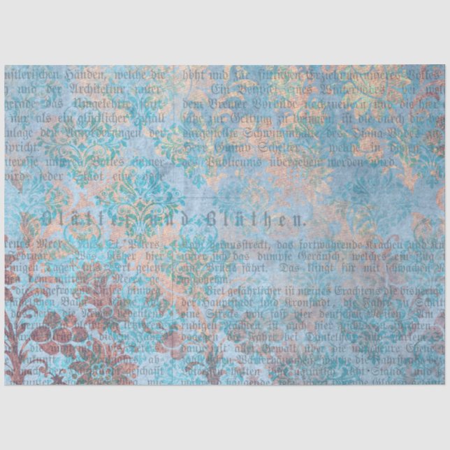 Papel De Seda Série de Design de Efêmeras Damask #7 (Frente )
