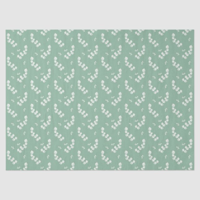 Papel De Seda Série de Design de Eucalipto em Aquarela 1 (Frente )