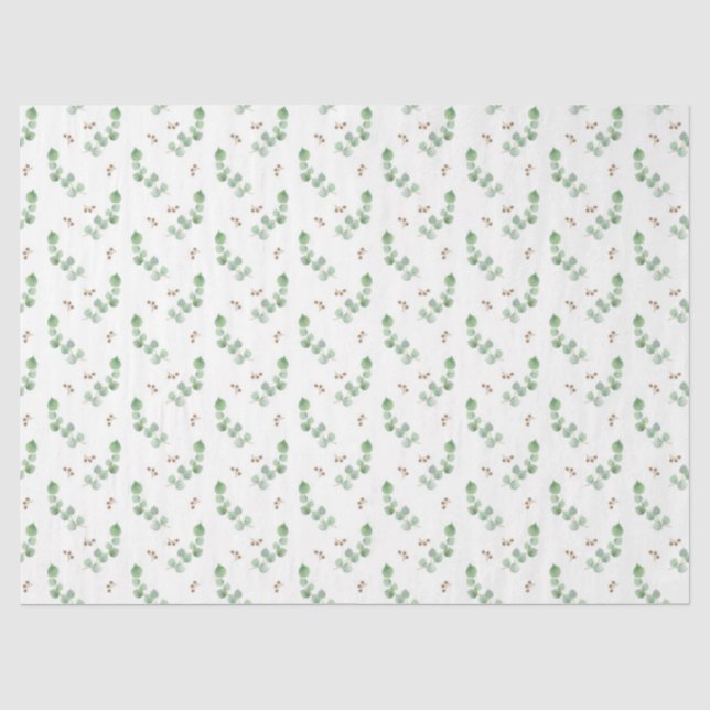 Papel De Seda Série de Design de Eucalipto em Aquarela 11 (Frente )