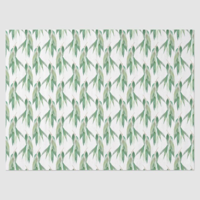 Papel De Seda Série de Design de Eucalipto em Aquarela 18 (Frente )