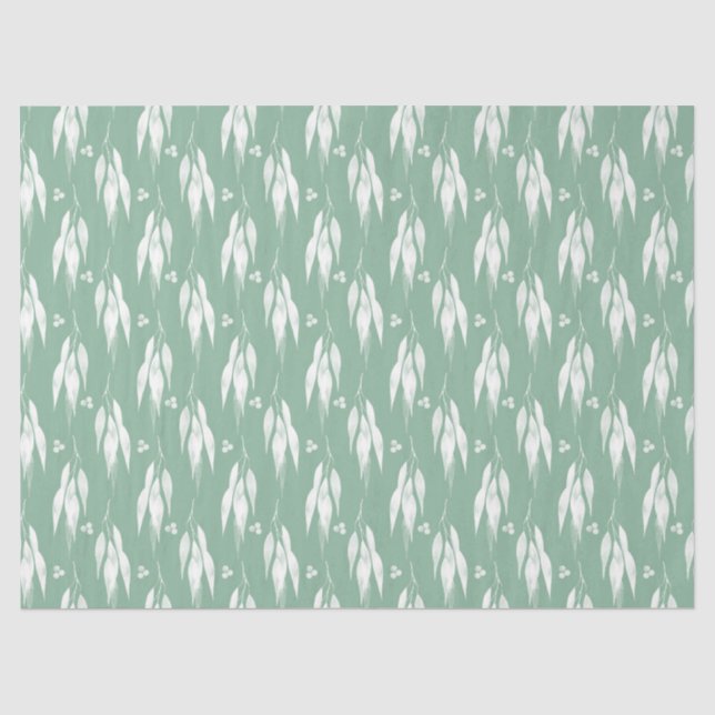 Papel De Seda Série de Design de Eucalipto em Aquarela 3 (Frente )