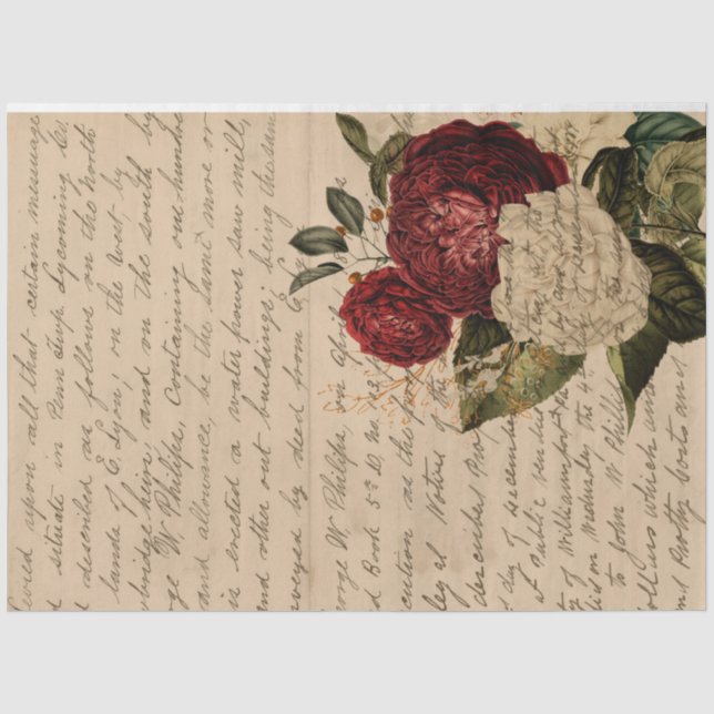 Papel De Seda Série de Design de Flores e Efêmeras #12 (Frente )