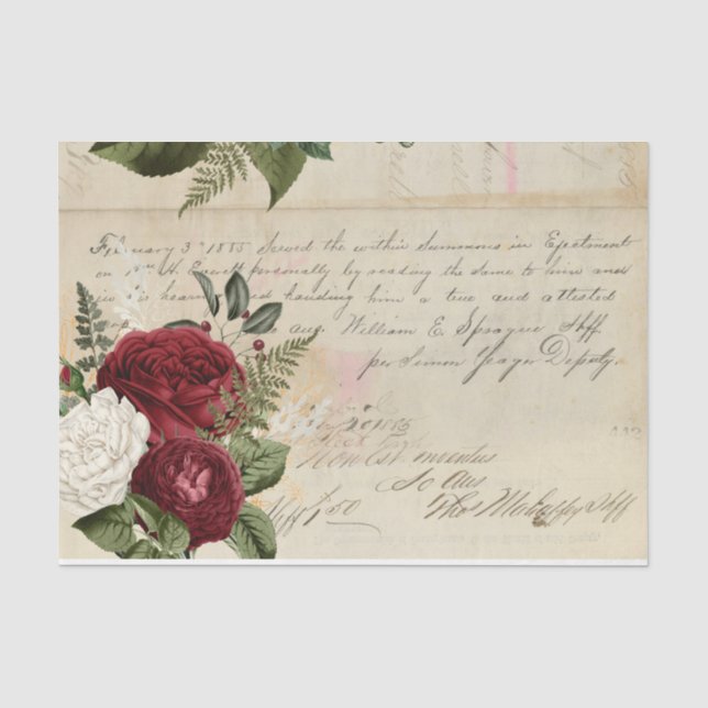 Papel De Seda Série de Design de Flores e Efêmeras #4 (Frente )