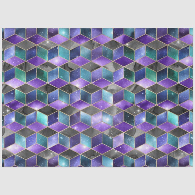 Papel De Seda Série de Design de Galáxia Isométrica 6 (Frente )