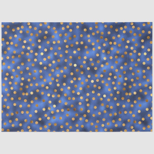 Papel De Seda Série de Design de Luxo Azul e Dourado 20 (Frente )