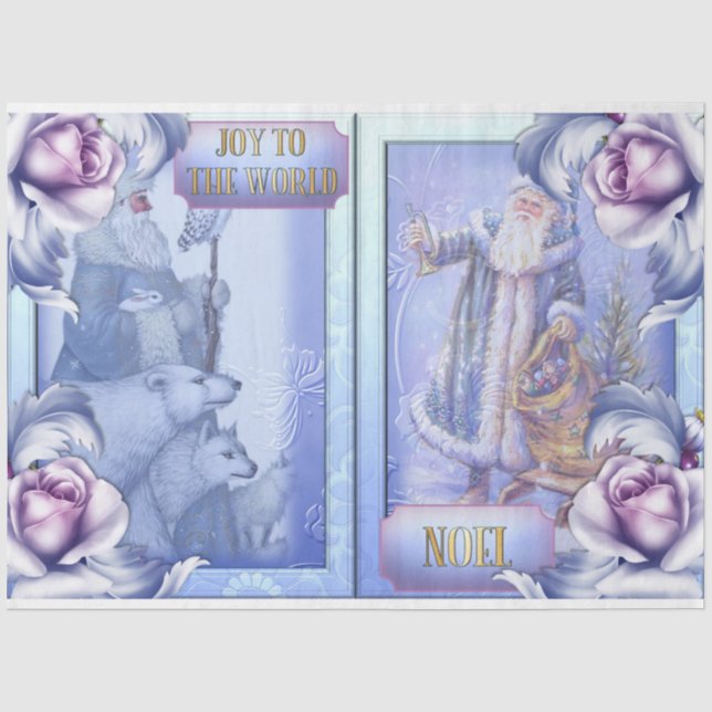 Papel De Seda Série de Design de Natal Azul 2 (Frente )