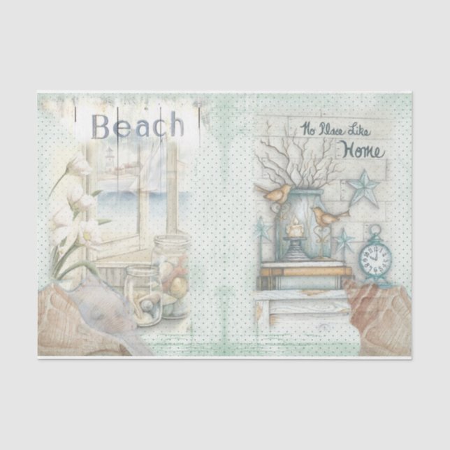 Papel De Seda Série de Design de Praia Náutica 1 (Frente )