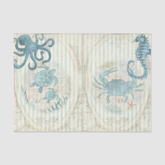 Papel De Seda Série de Design de Praia Náutica 2 (Frente )