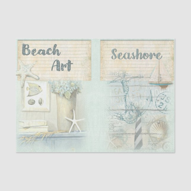 Papel De Seda Série de Design de Praia Náutica 4 (Frente )