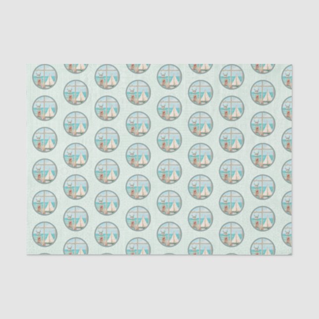 Papel De Seda Série de Design de Praia Náutica 5 (Frente )