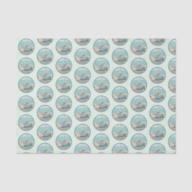 Papel De Seda Série de Design de Praia Náutica 6 (Frente )