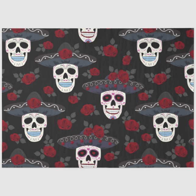 Papel De Seda Série de Design do Dia dos Mortos 17 (Frente )