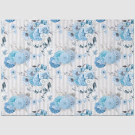 Papel De Seda Série de Design Floral Azul 10