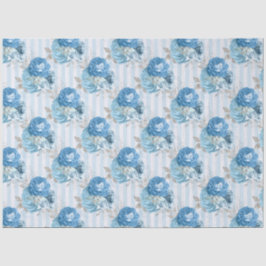 Papel De Seda Série de Design Floral Azul 11