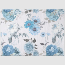 Papel De Seda Série de Design Floral Azul 3
