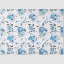 Papel De Seda Série de Design Floral Azul 5