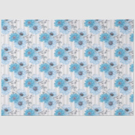Papel De Seda Série de Design Floral Azul 6