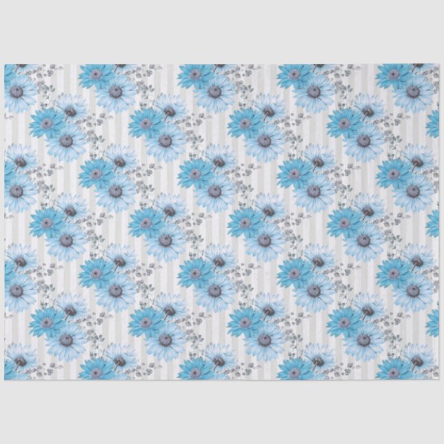 Papel De Seda Série de Design Floral Azul 6 (Frente )