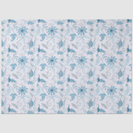 Papel De Seda Série de Design Floral Azul 7