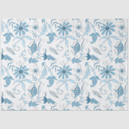 Papel De Seda Série de Design Floral Azul 8