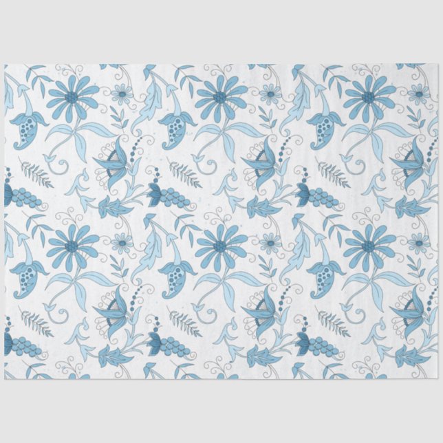 Papel De Seda Série de Design Floral Azul 8 (Frente )