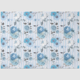 Papel De Seda Série de Design Floral Azul 9